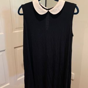 Black collared shift dress